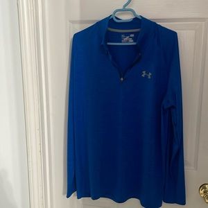Large blue under armor, long sleeve men’s top.